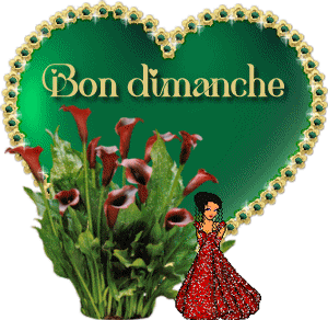 Gif animé Bon dimanche coeur vert